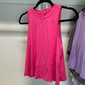 amazon bright pink tank top - high neck and flowy